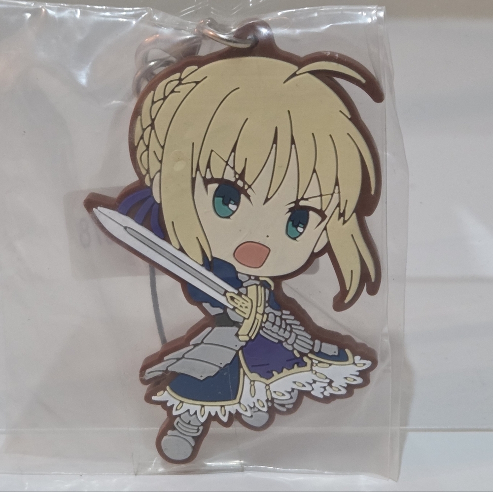 *4 for $20* Fate Stay Night Saber Rubber Strap Keychain Charm Anime